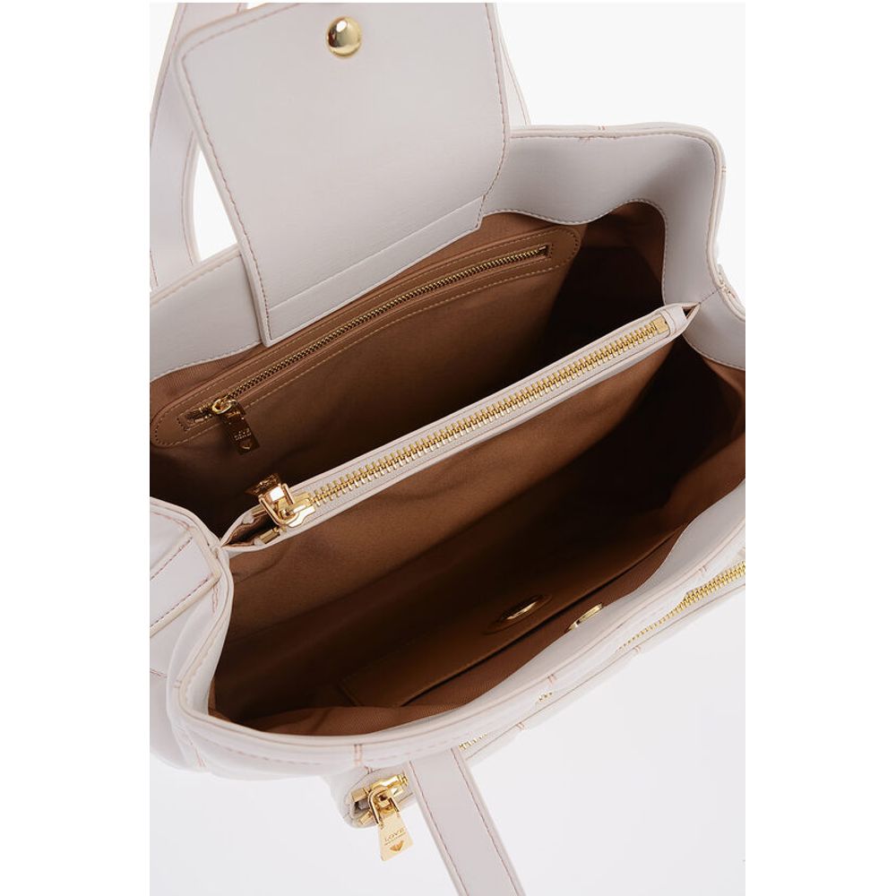 Moschino LOVE Quilted Faux Leather Shoulder Bag with Golden Logo - Image 4