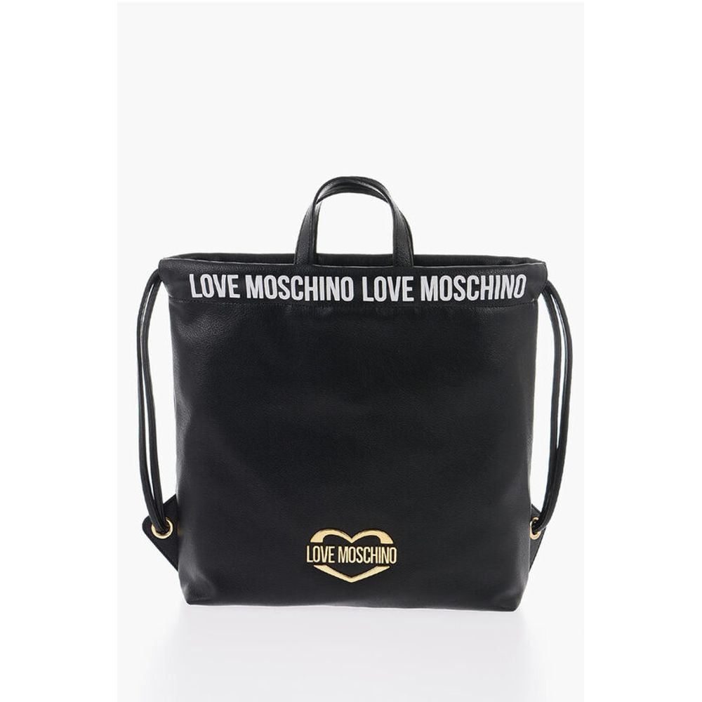Moschino LOVE Faux Leather Handbag with Printed Logo