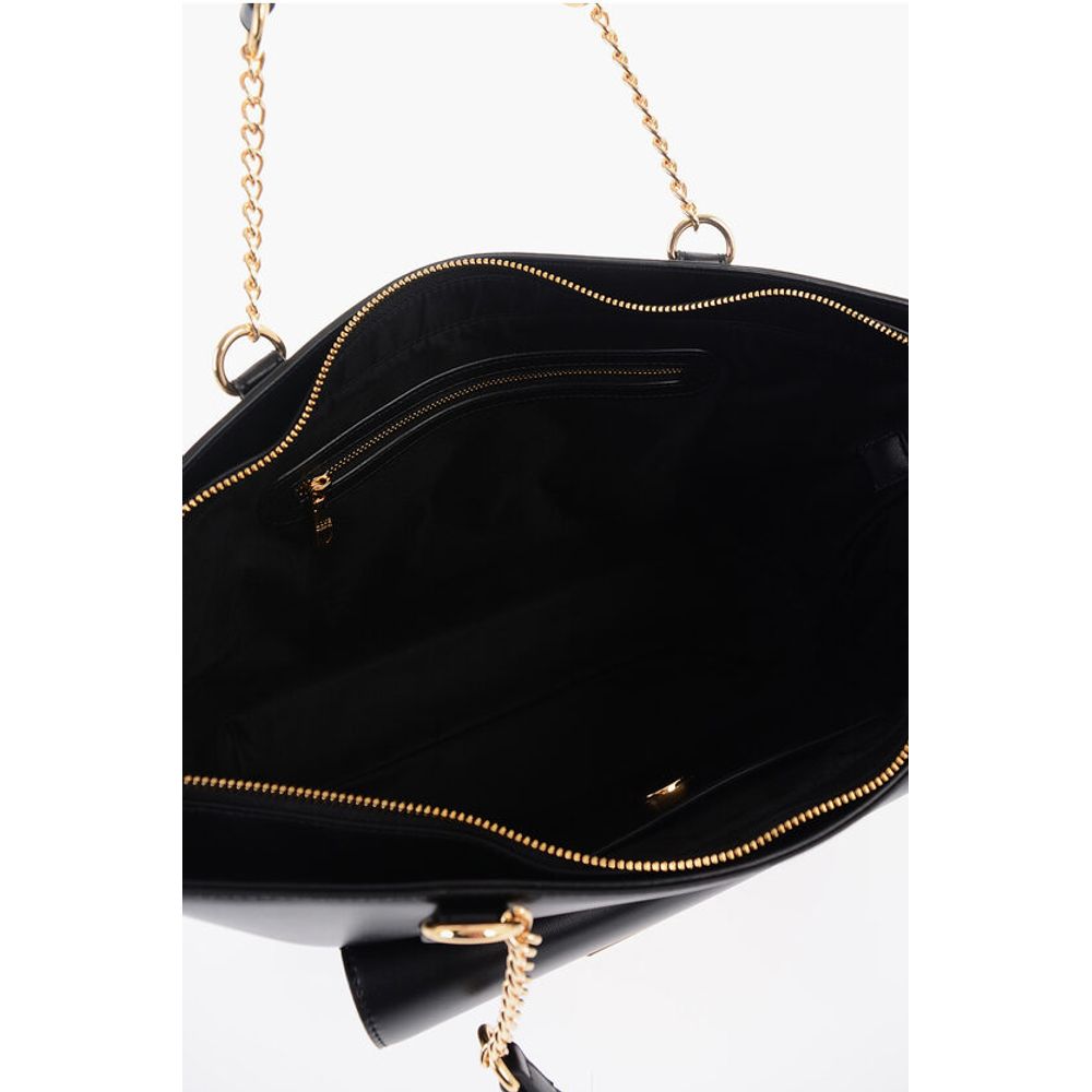 Moschino LOVE Faux Leather Tote Bag with Golden Details - Image 5