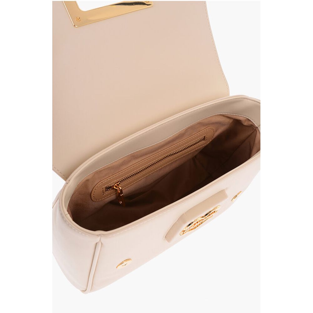 Moschino LOVE Faux Leather Shoulder Bag with Metal Golden Logo - Image 4