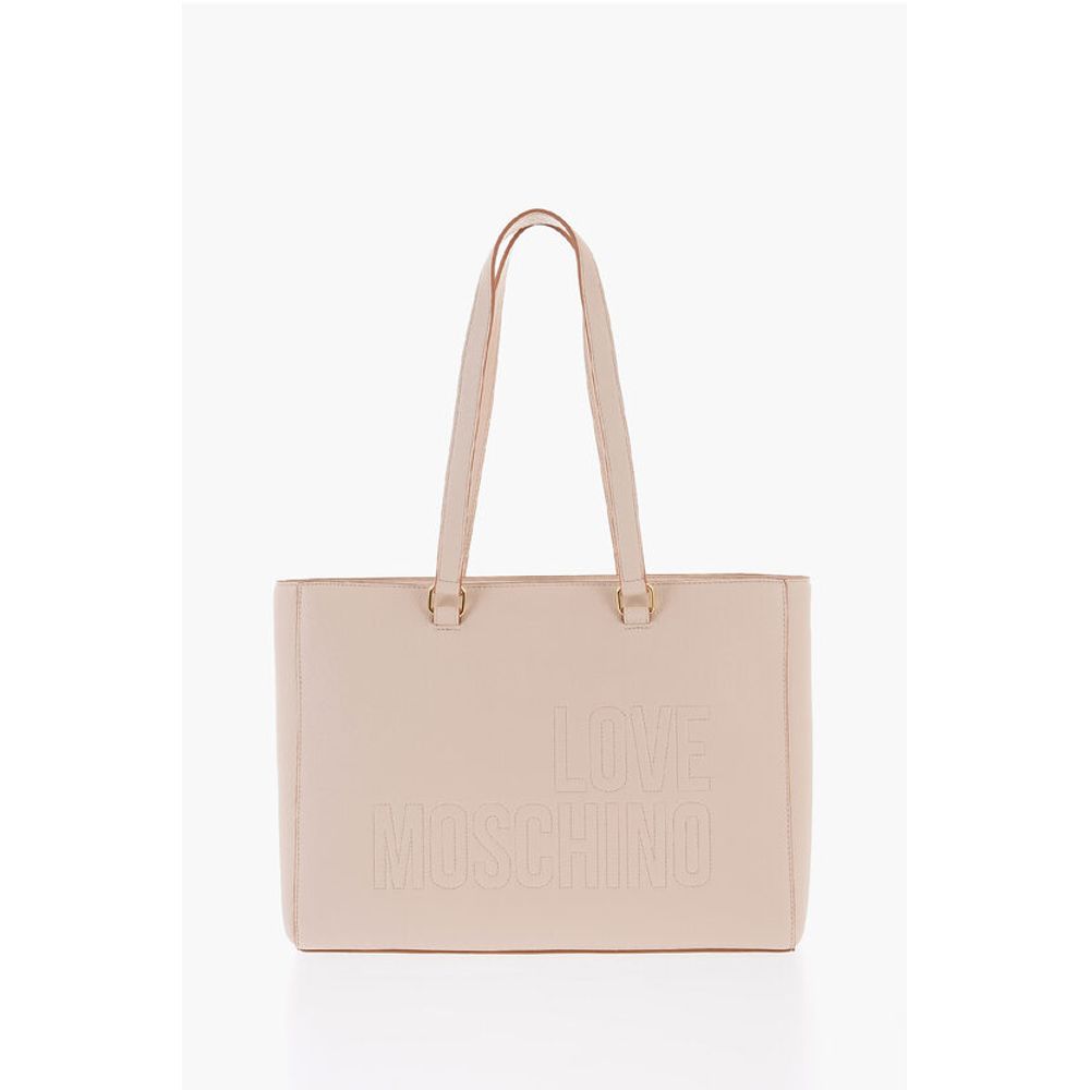 Moschino LOVE Faux Leather Tote Bag with Golden Details - Image 3