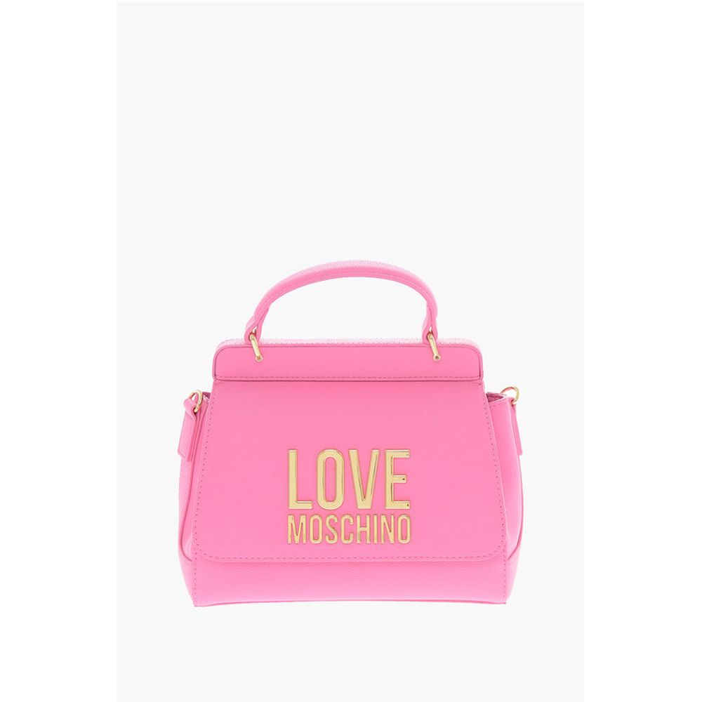 Moschino LOVE Faux Leather Mini Bag with Maxi Golden Plaque