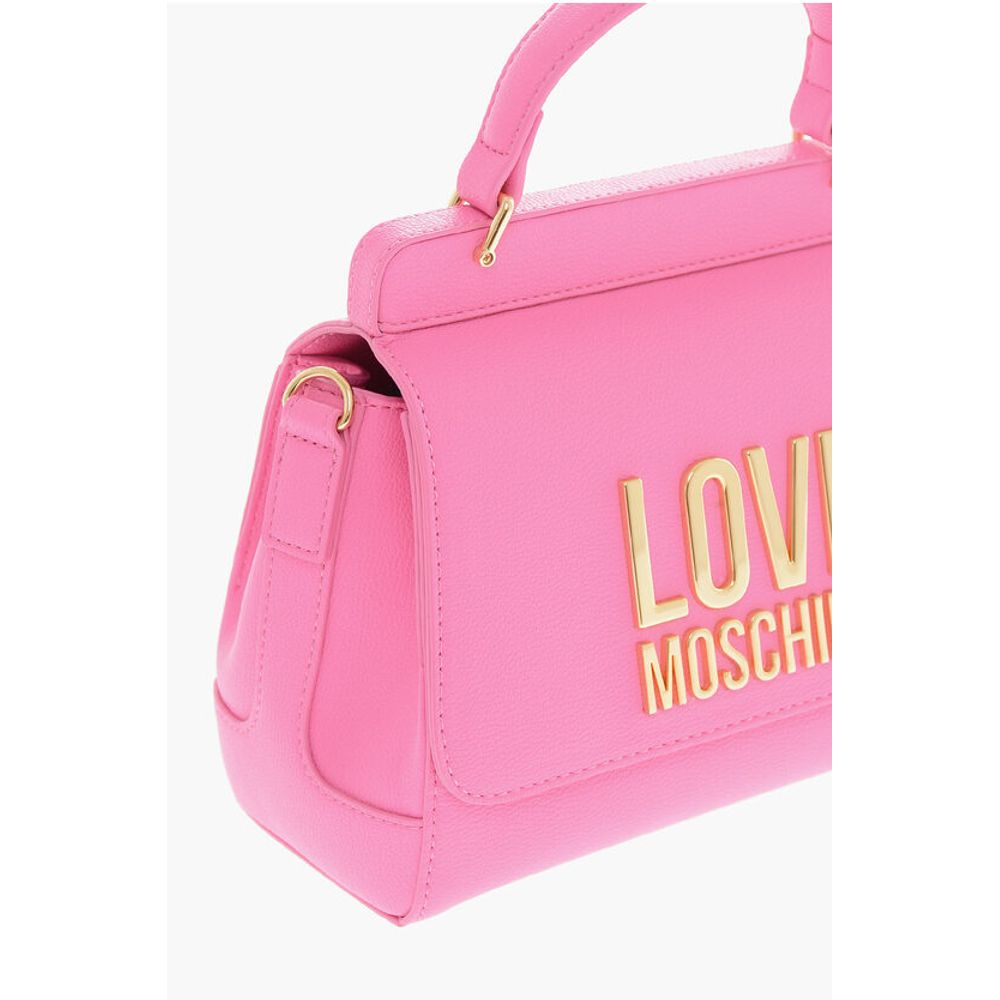 Moschino LOVE Faux Leather Mini Bag with Maxi Golden Plaque - Image 4