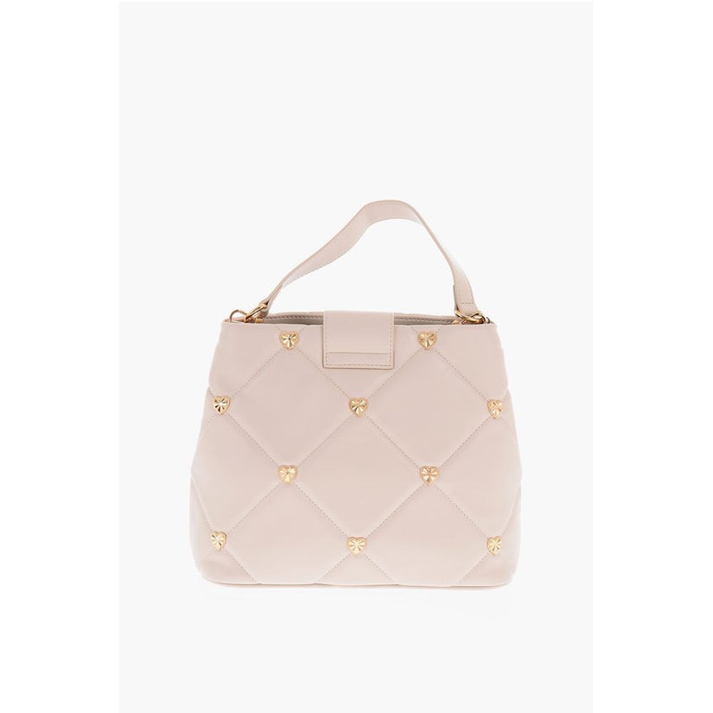 Moschino LOVE Faux Leather Quilted Bag with Golden Details and Remova - Image 2