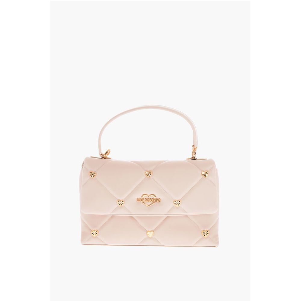 Moschino LOVE Faux Leather Quilted Bag with All-Over Hearts