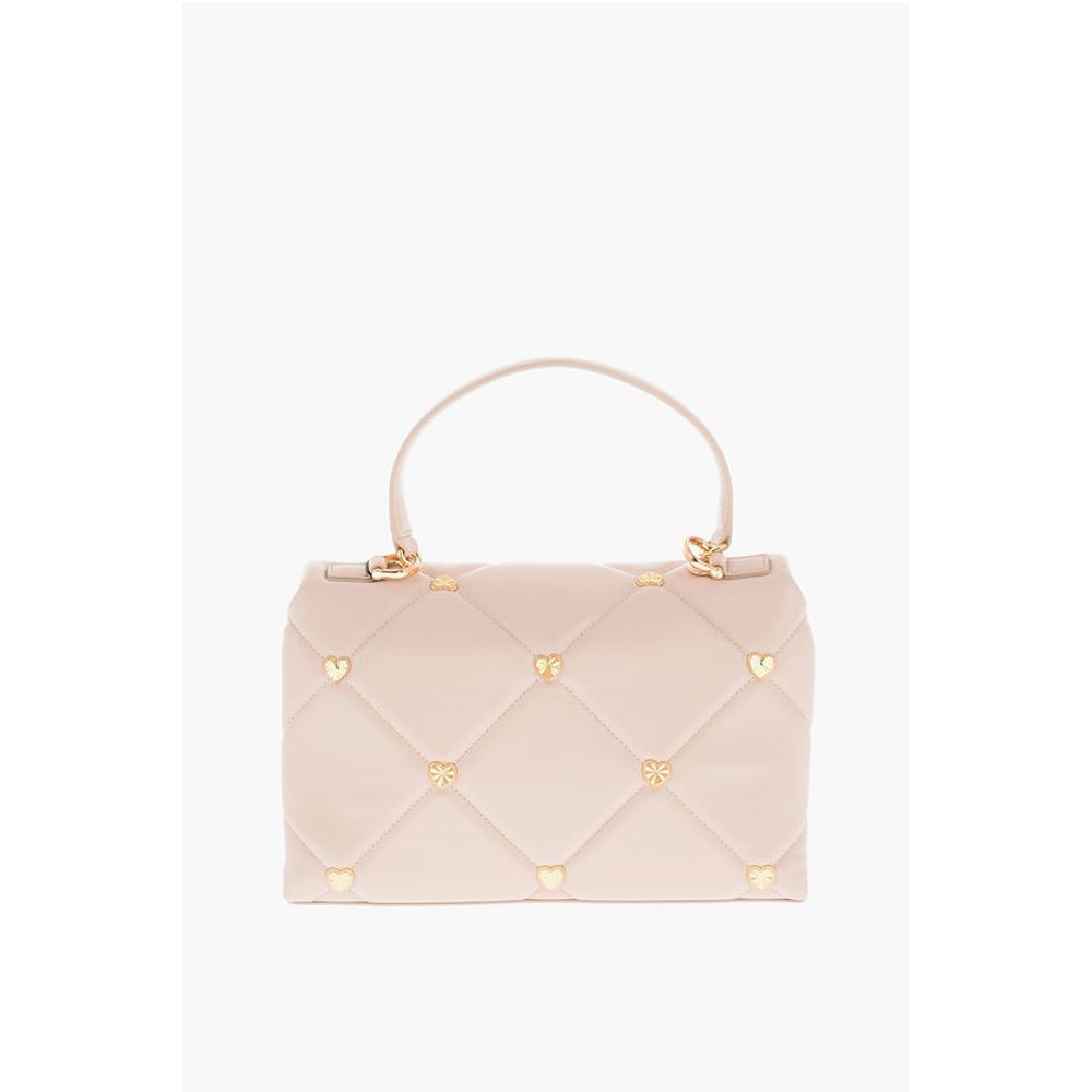 Moschino LOVE Faux Leather Quilted Bag with All-Over Hearts - Image 2