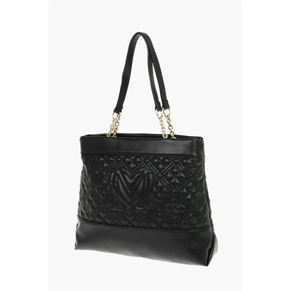 Moschino LOVE Faux Leather Quilted Shoulder Bag with Monogram - Image 2