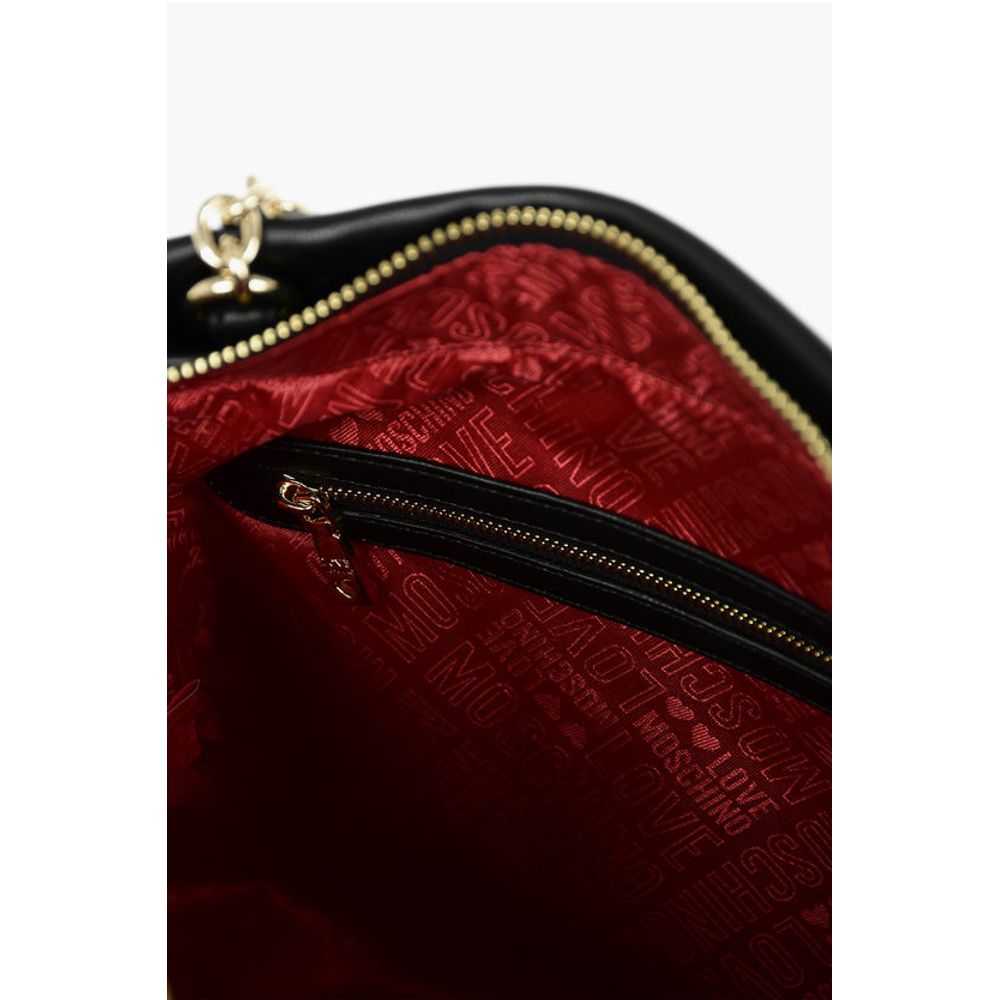 Moschino LOVE Faux Leather Quilted Shoulder Bag with Monogram - Image 5