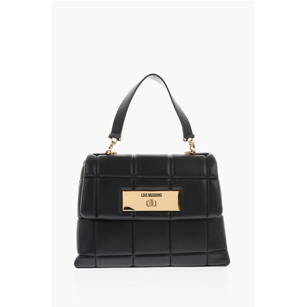 Moschino LOVE Faux Leather Padded Bag with Removable Shoulder Strap