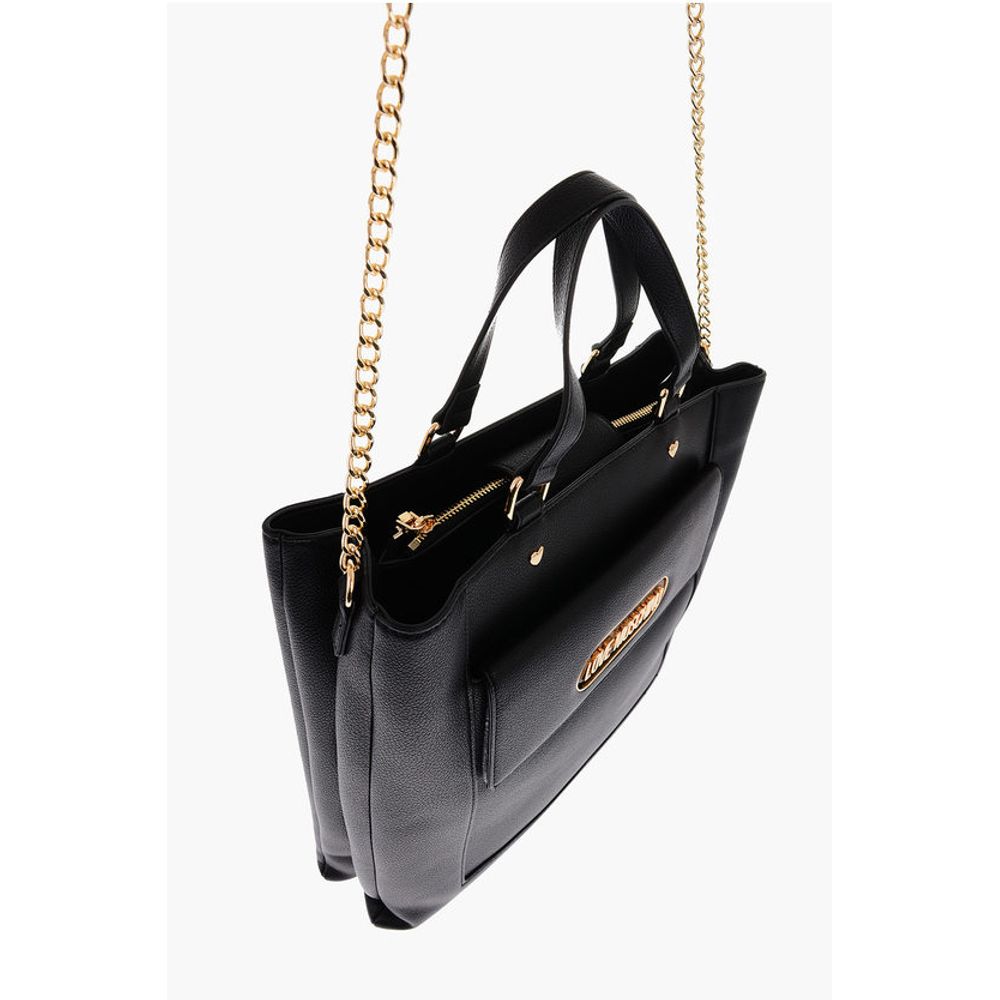 Moschino LOVE Faux Leather Rectangular Bag with Maxi Patch Pocket - Image 3