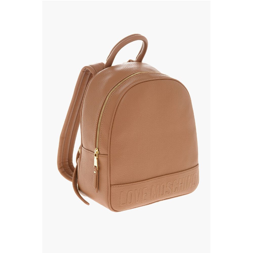 Moschino LOVE Textured Faux Leather Backpack with Embossed Logo - Image 3