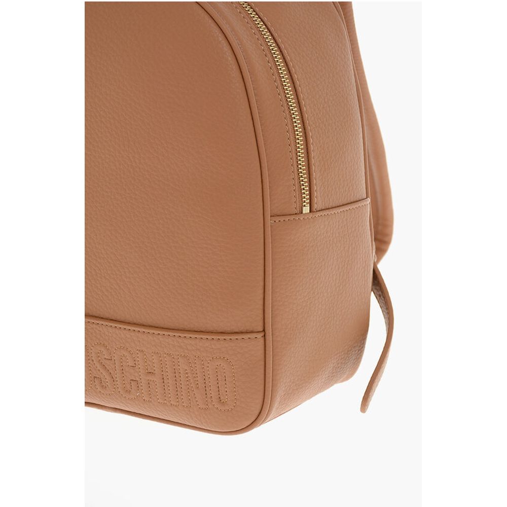 Moschino LOVE Textured Faux Leather Backpack with Embossed Logo - Image 4