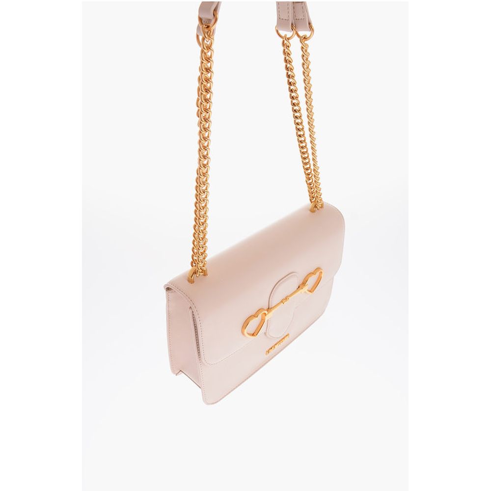 Moschino LOVE Faux Leather Shoulder Bag with Golden Chain - Image 3