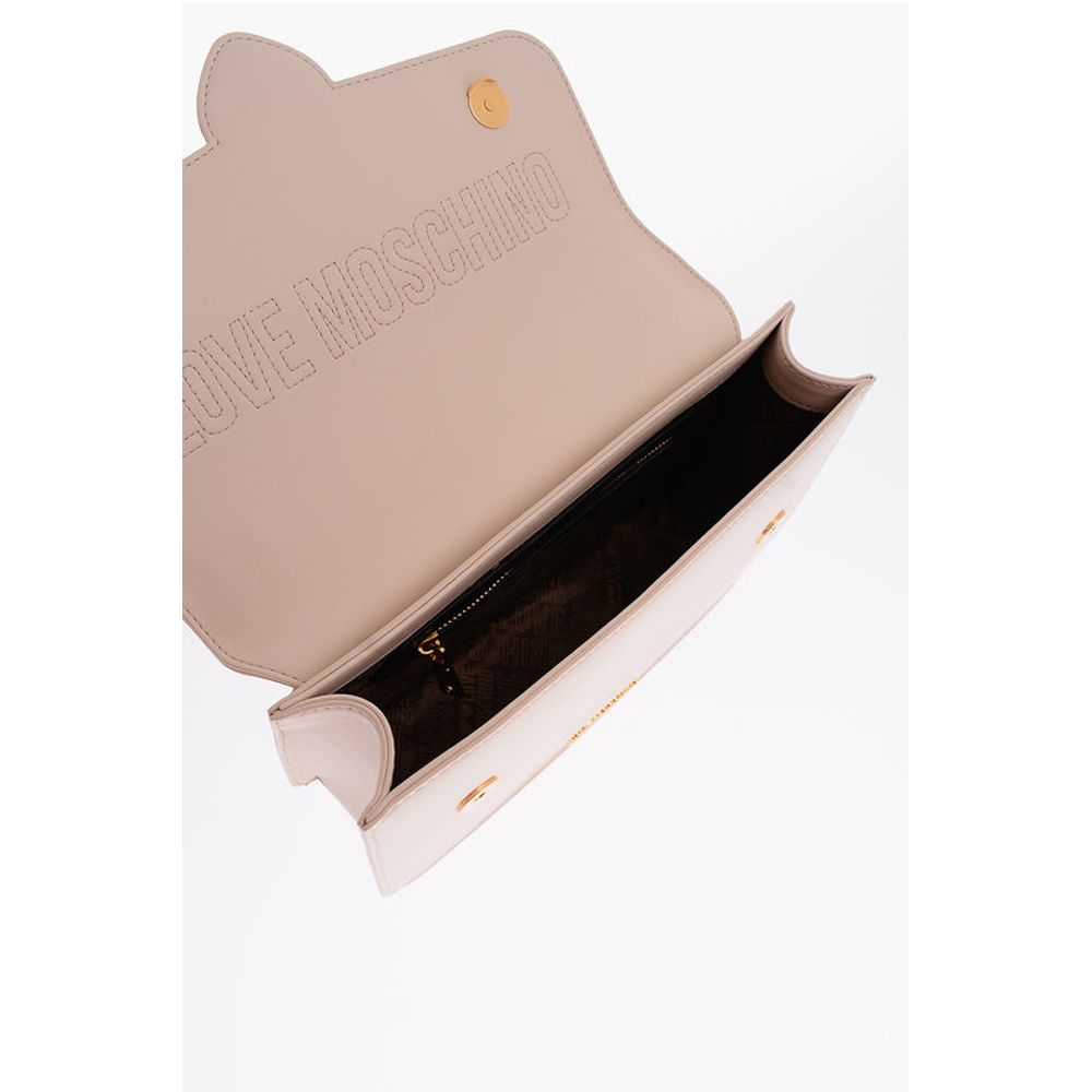 Moschino LOVE Faux Leather Shoulder Bag with Golden Chain - Image 4