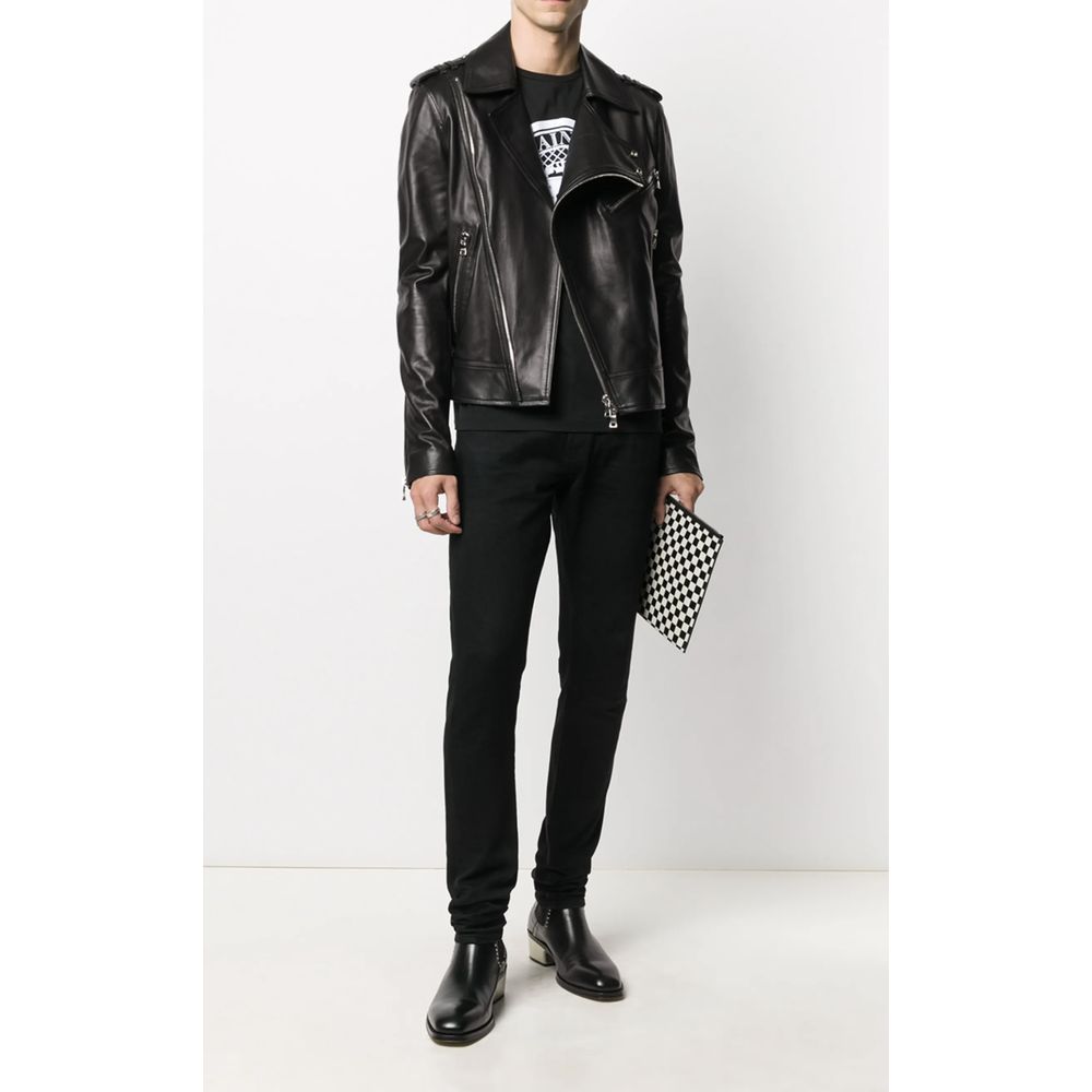 Balmain Black Leather Jacket - Image 5
