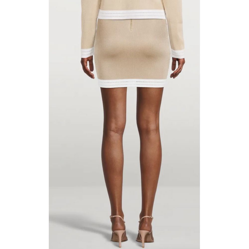 Balmain Beige Viscose Skirt - Image 3