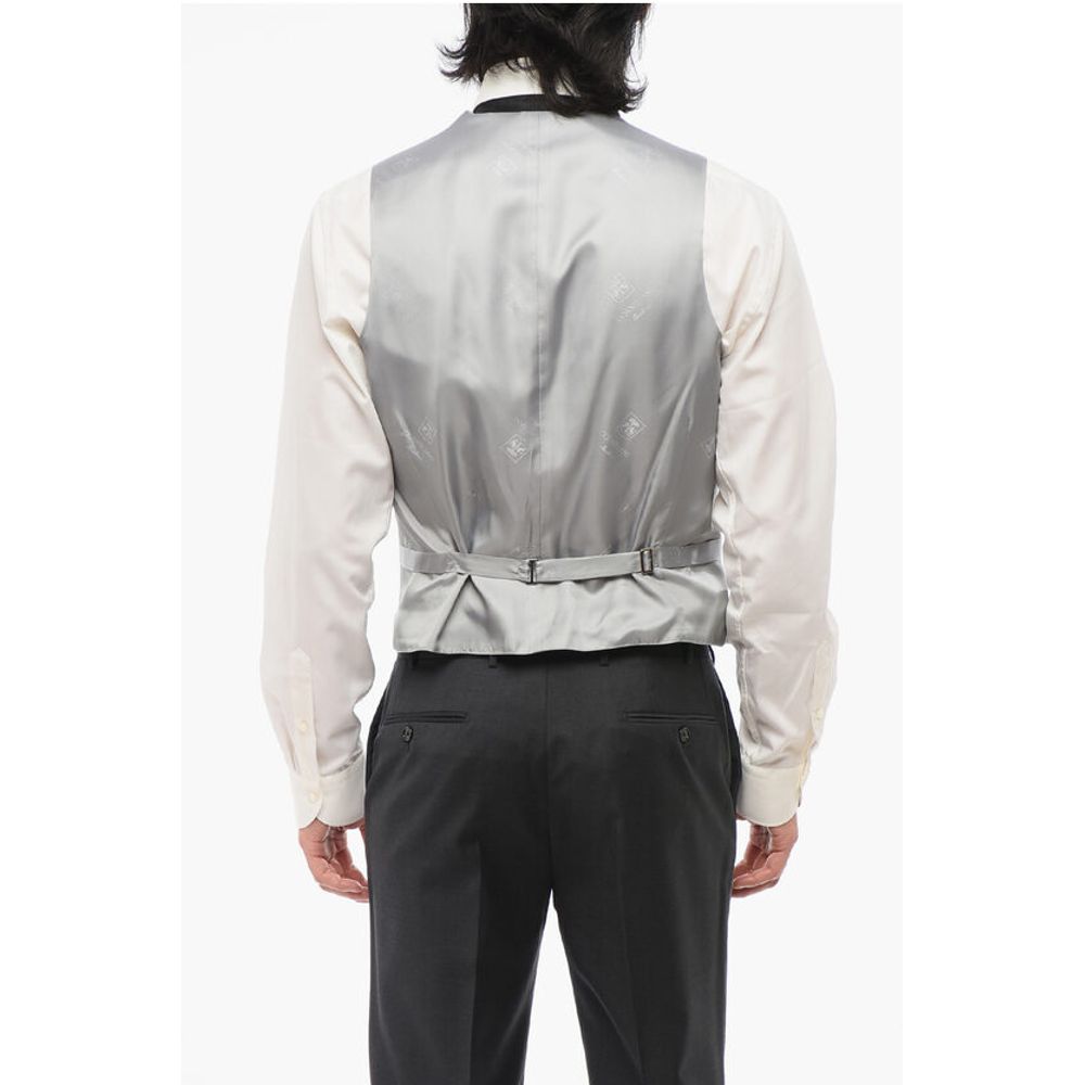 Corneliani 5 Buttons ACADEMY Wool Vest With Jetted Pockets - Image 2