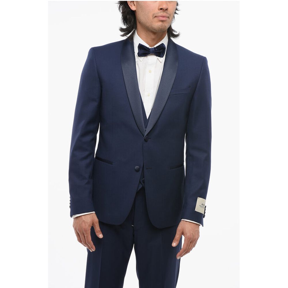 Corneliani CC COLLECTION 3-Piece RESET Suit with Satin Shawl Lapel - Image 2