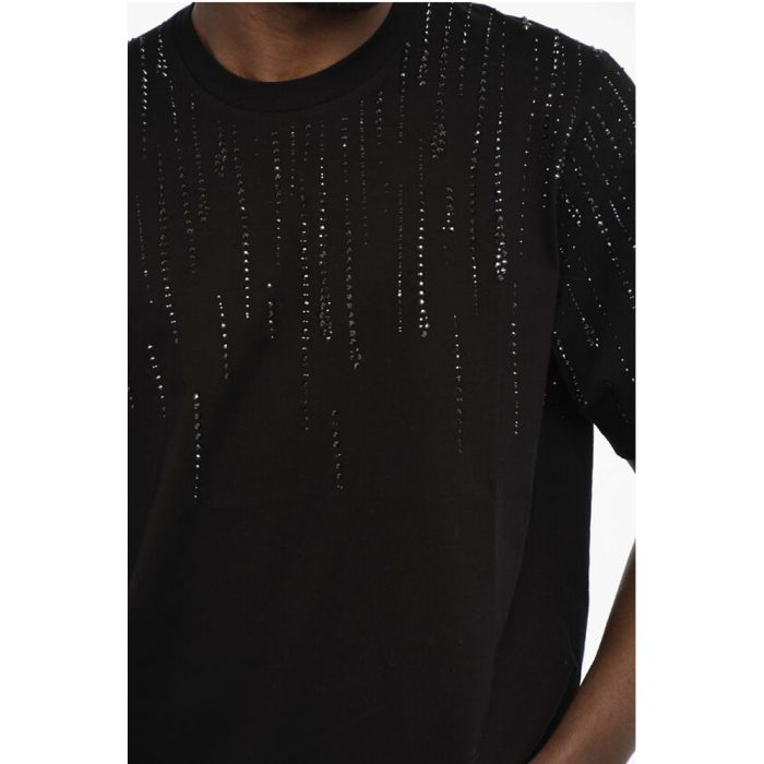 Dsquared² Rhinestone Cotton Crew-neck T-shirt - Image 3