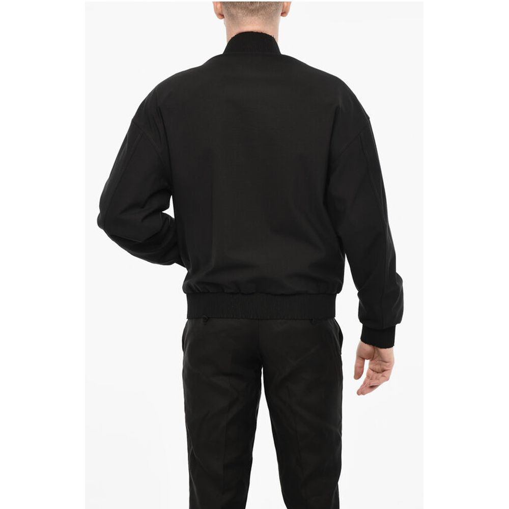 Dsquared² Linen Blend Bomber With Zip Detail - Image 2