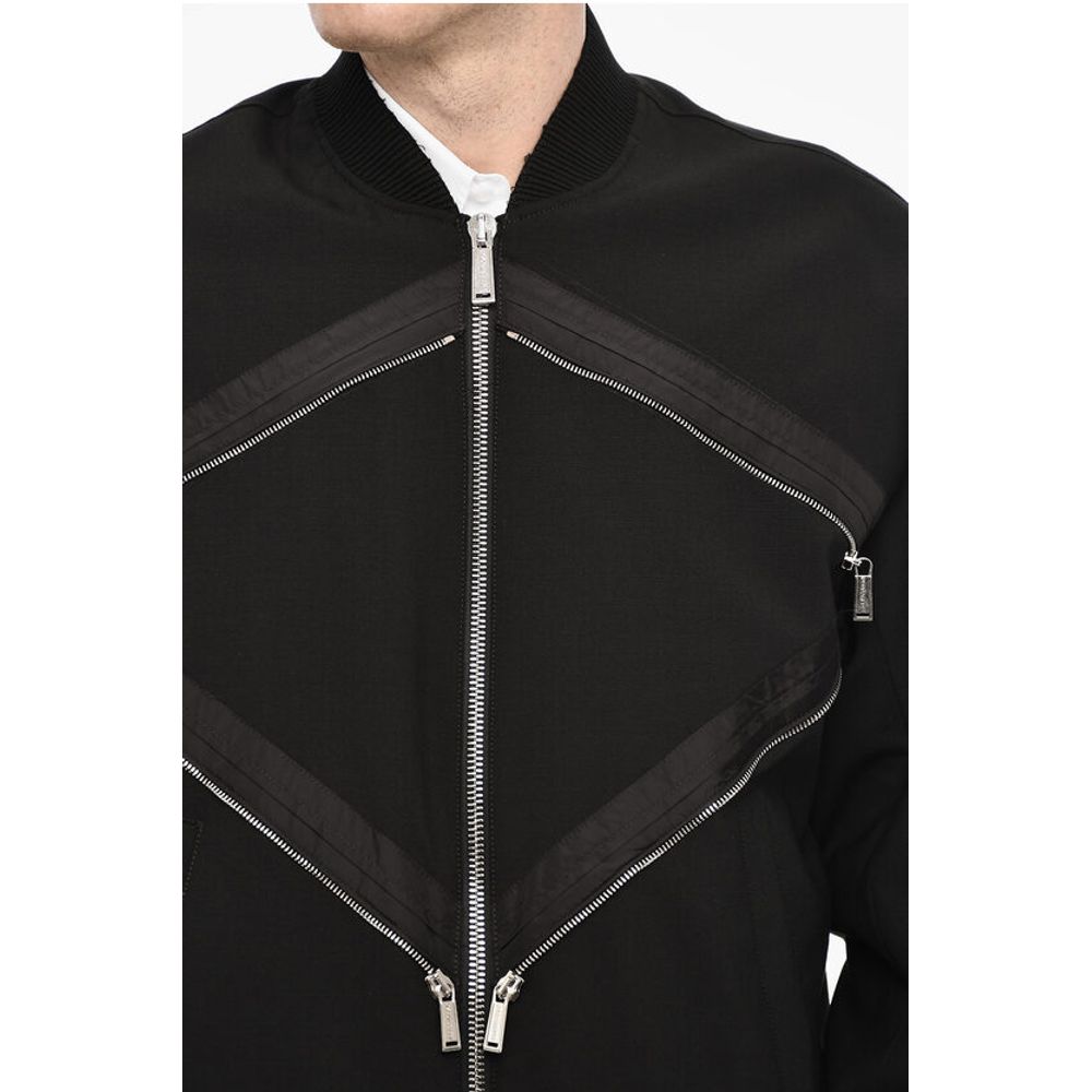 Dsquared² Linen Blend Bomber With Zip Detail - Image 3