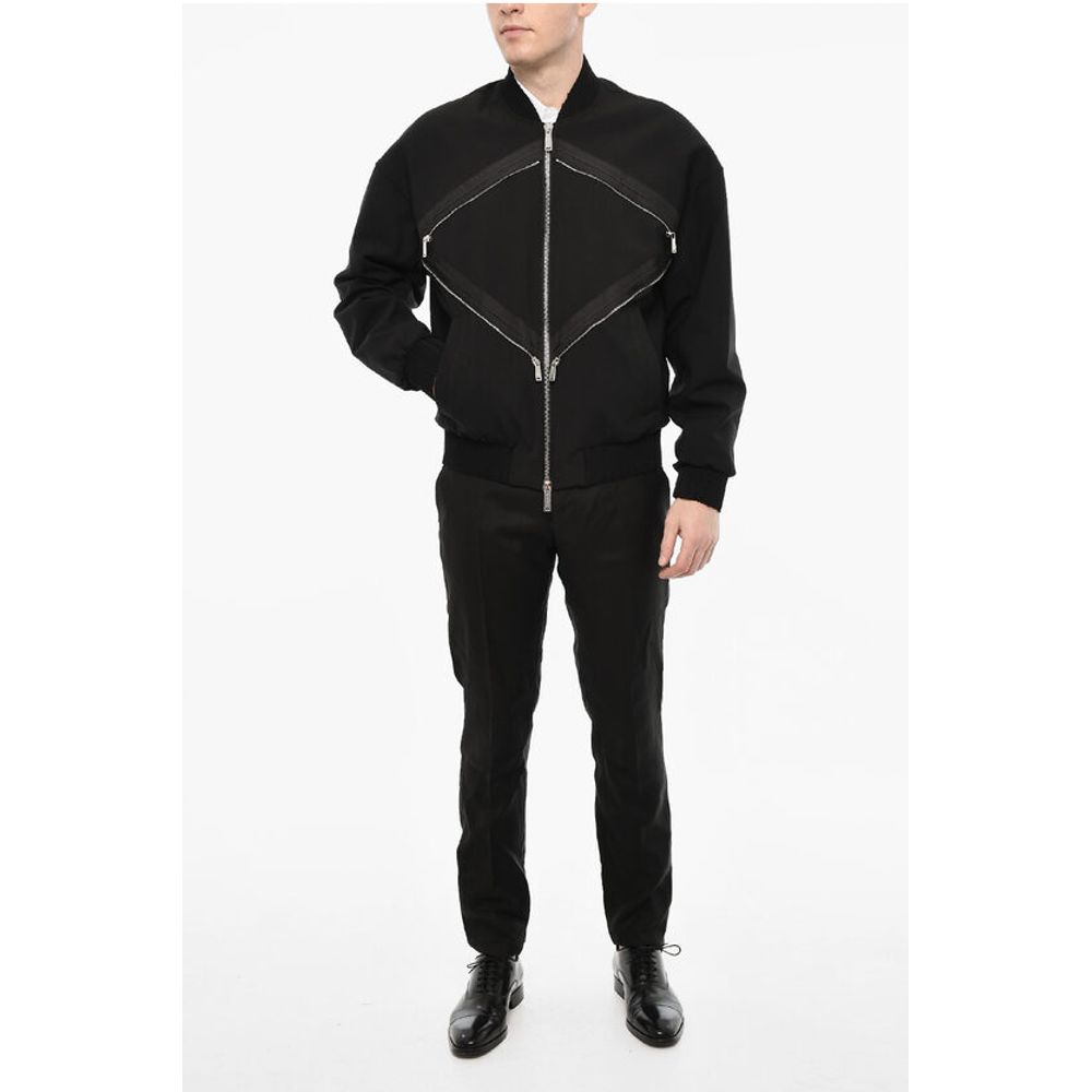 Dsquared² Linen Blend Bomber With Zip Detail - Image 4