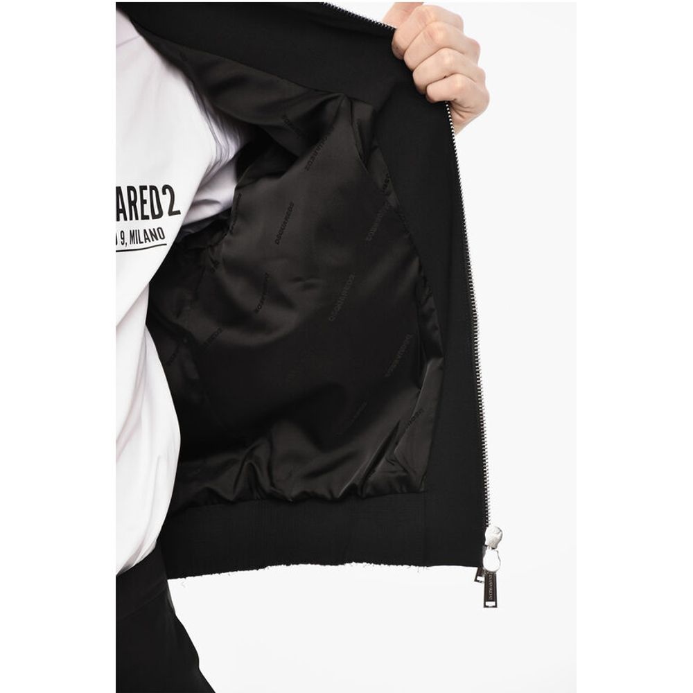 Dsquared² Linen Blend Bomber With Zip Detail - Image 5