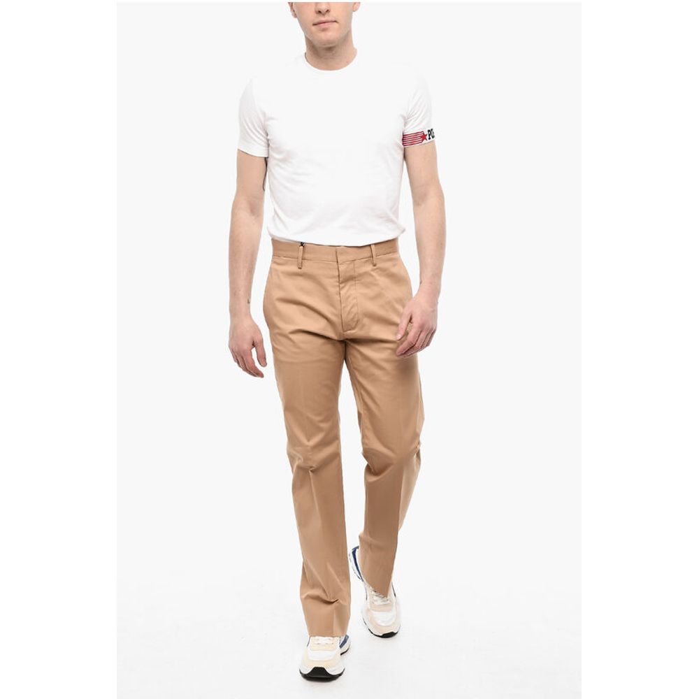 Dsquared² Straight Leg Cotton Twill Pants with Belt Loop - Image 4