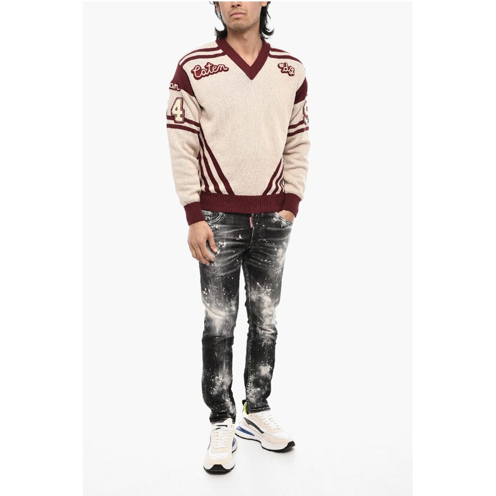 Dsquared² V-Neck Sweater with Contrasting Trims - Image 4