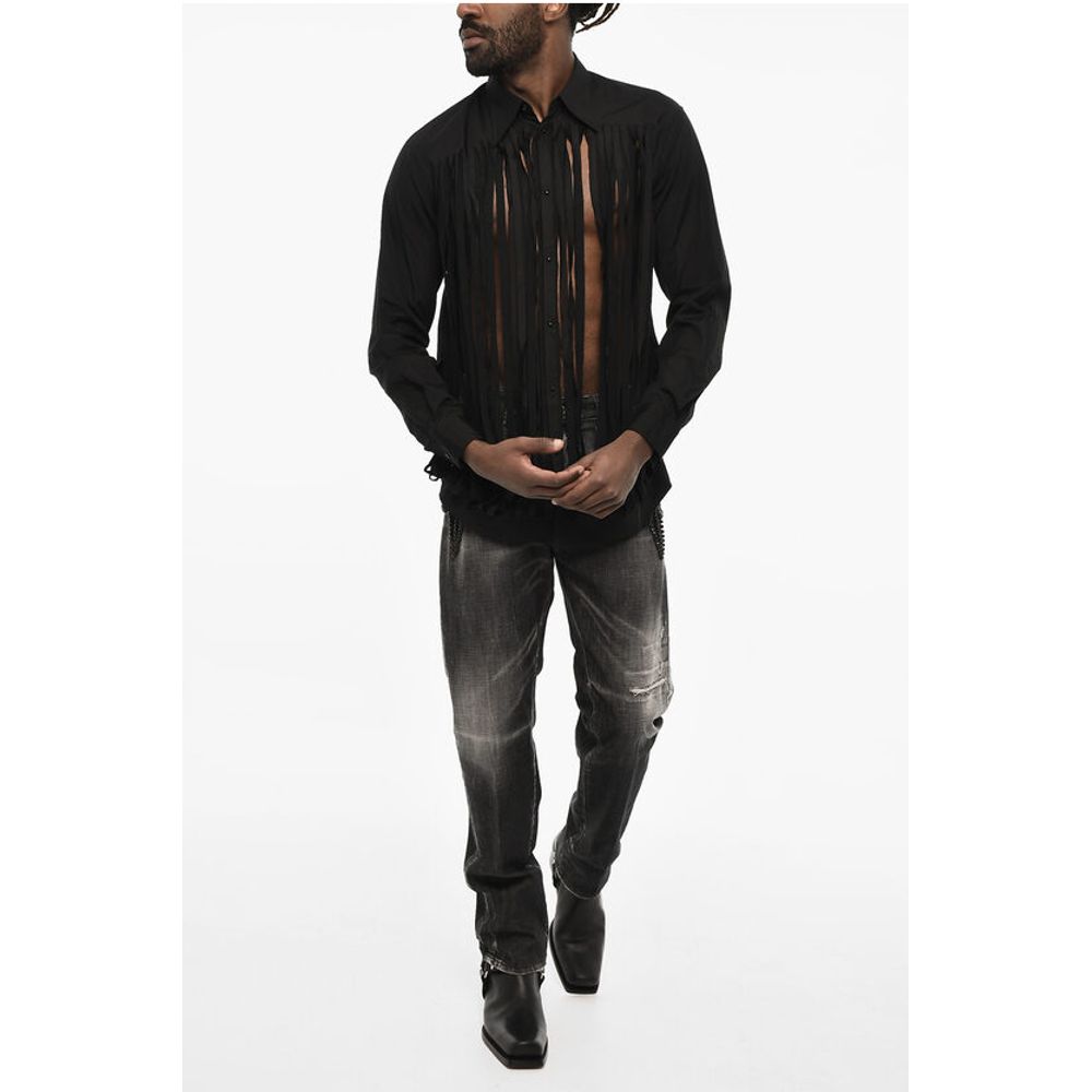 Dsquared² Vintage Effect Shirt with Spread Collar - Image 3