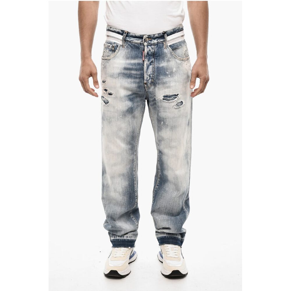 Dsquared² Baggy Fit Regular Waist Distressed Jeans