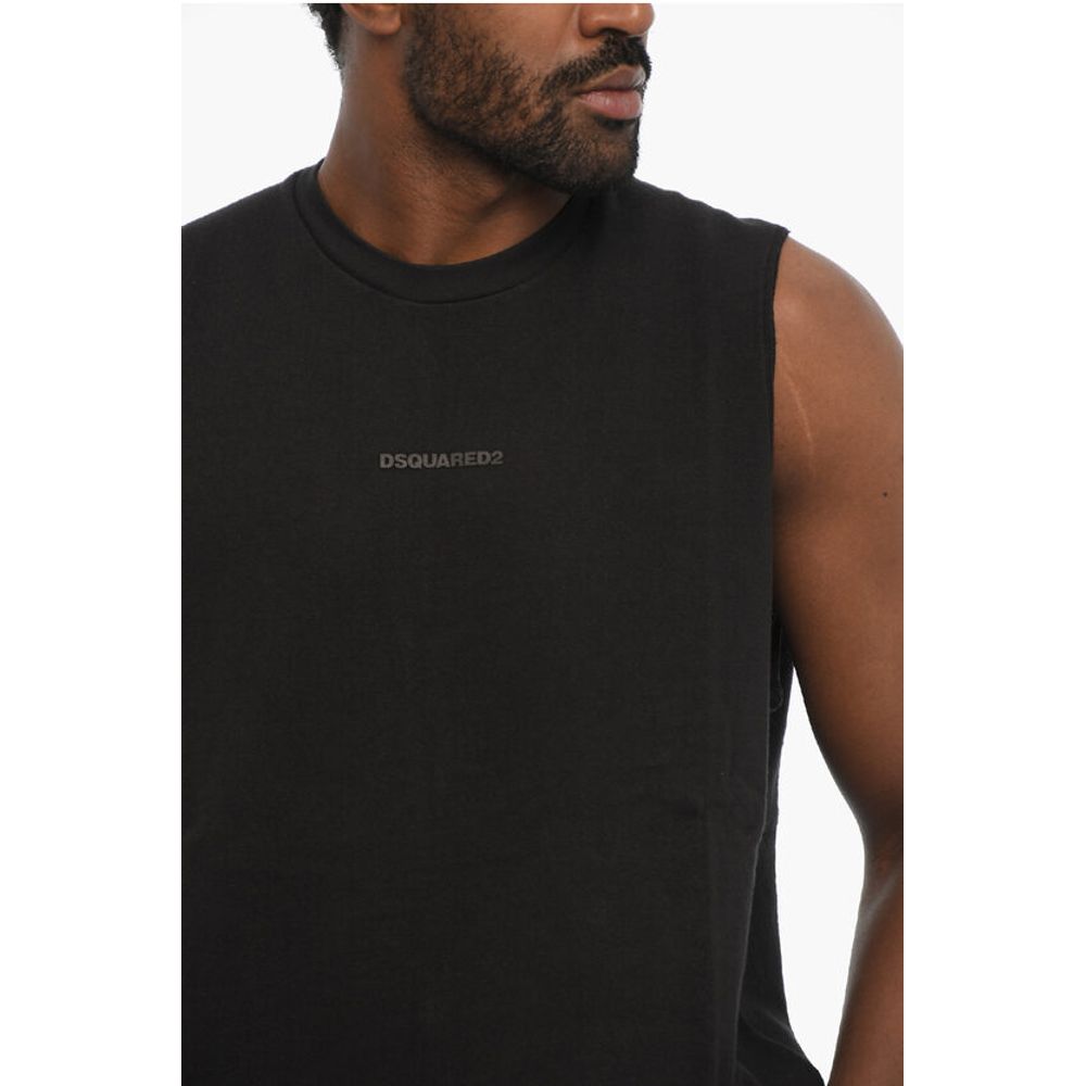 Dsquared² Solid Color Crew-Neck T-shirt with Embossed Logo - Image 3