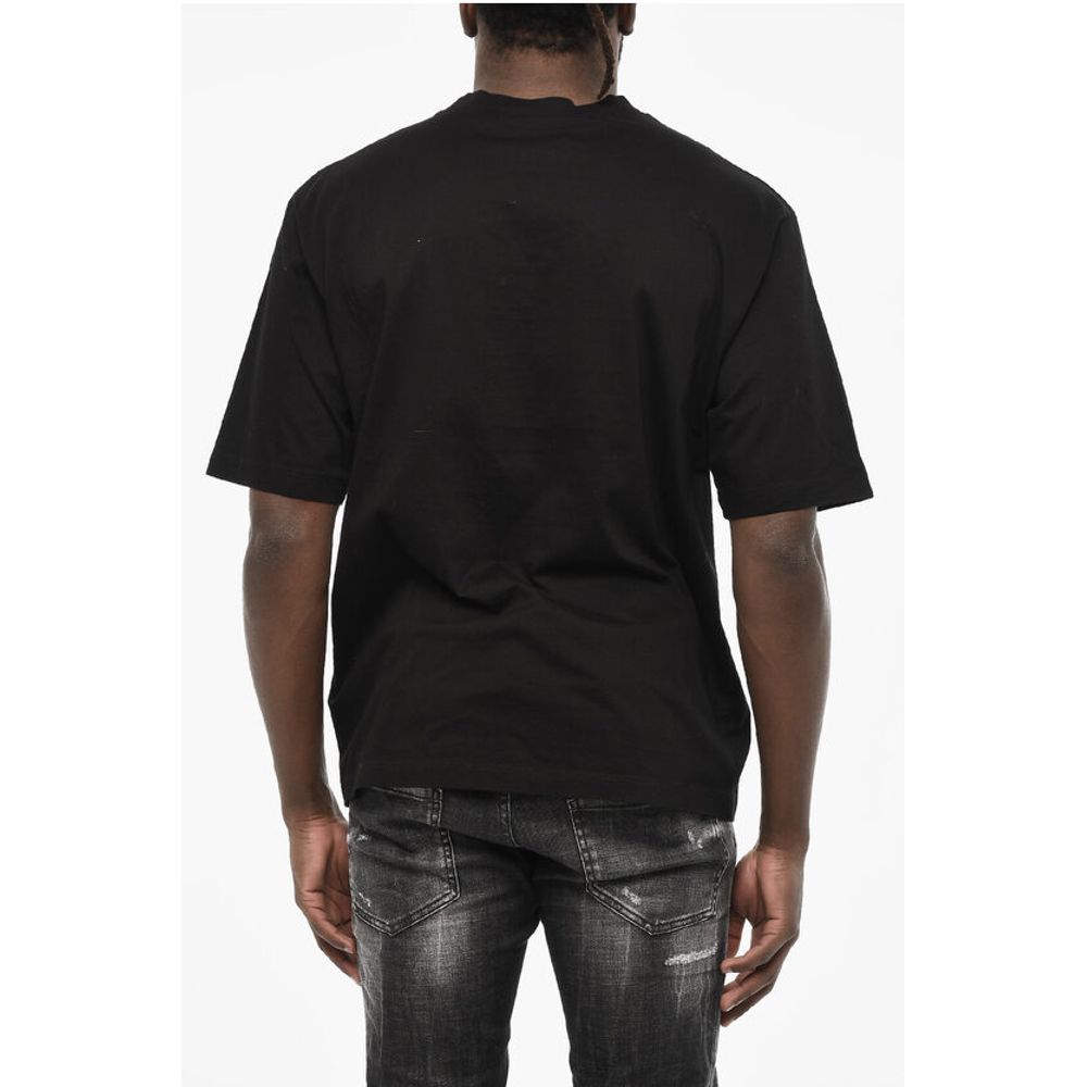 Dsquared² Cotton Crew-neck T-shirt with Sequin Monogram - Image 3