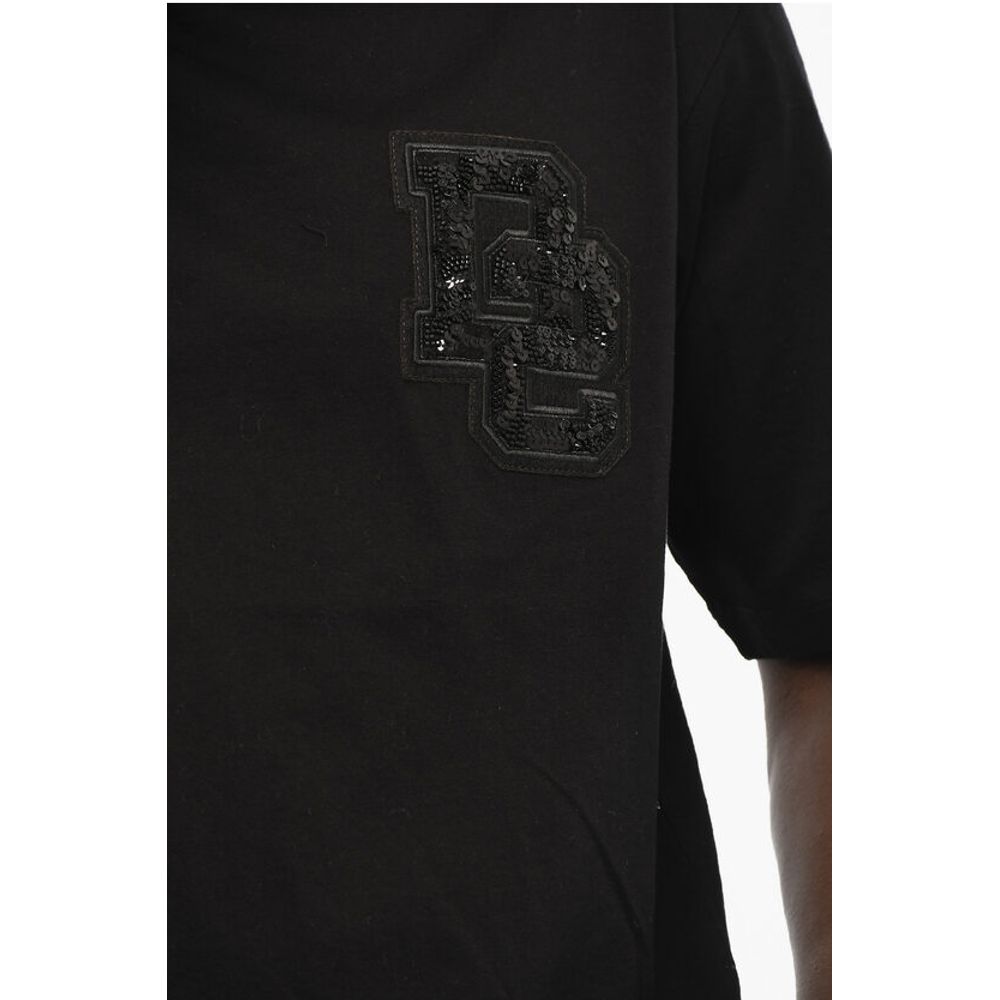 Dsquared² Cotton Crew-neck T-shirt with Sequin Monogram - Image 5