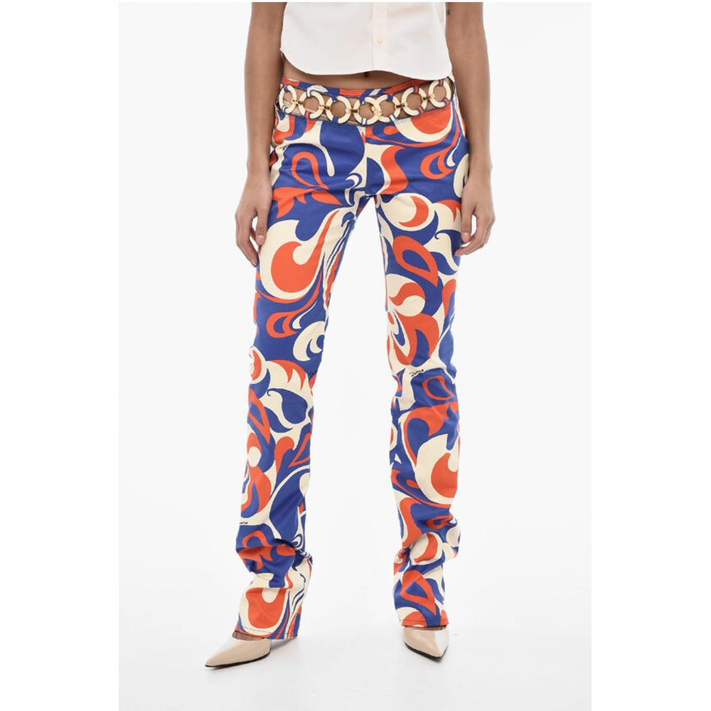 Dsquared² Regular Waist Printed Pants with Cut-Out Details