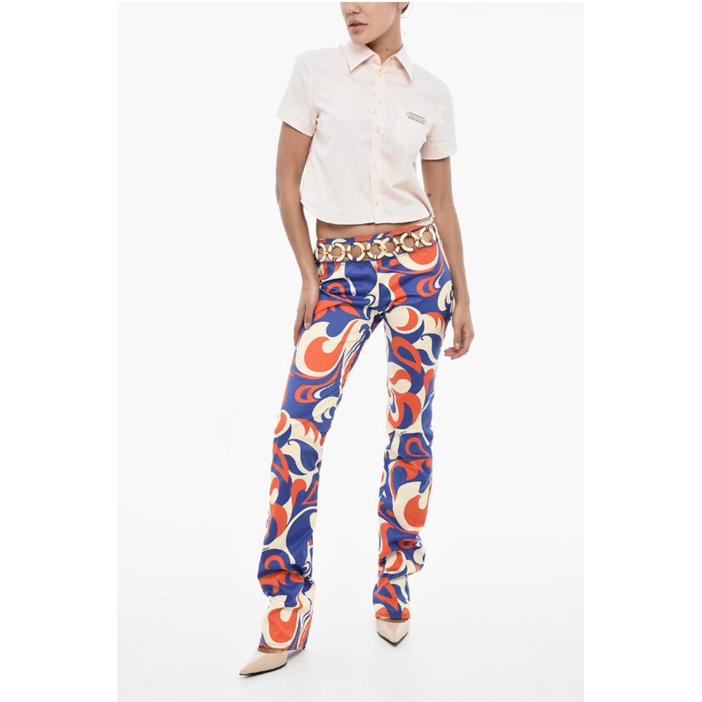 Dsquared² Regular Waist Printed Pants with Cut-Out Details - Image 4