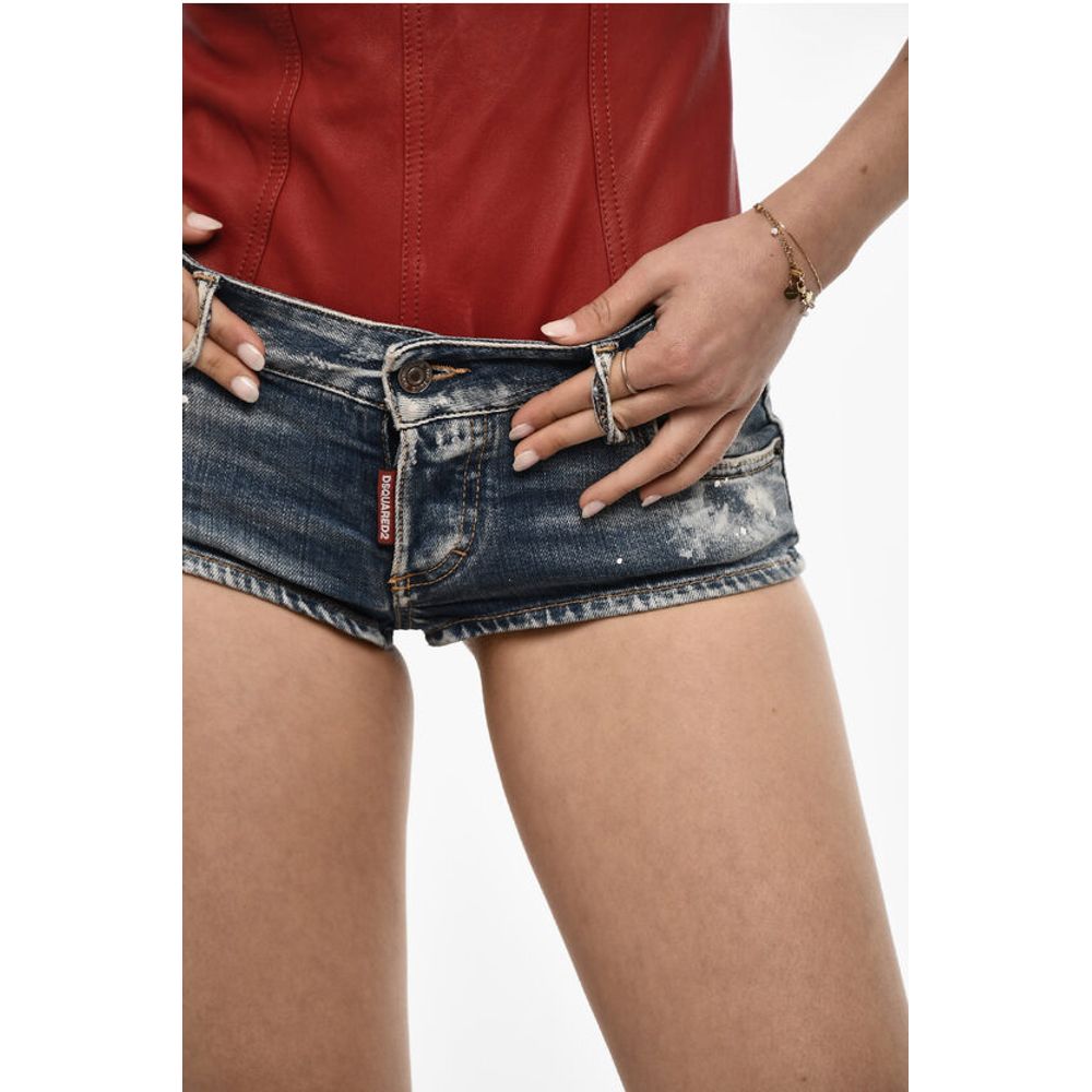 Dsquared² Splatter Effect Micro Shorts with Patch - Image 3