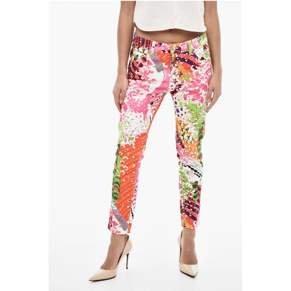 Dsquared² Printed Cotton Twill Pants with 5 Pockets