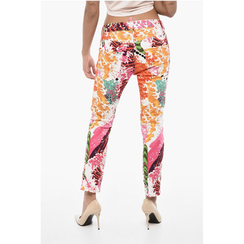 Dsquared² Printed Cotton Twill Pants with 5 Pockets - Image 2