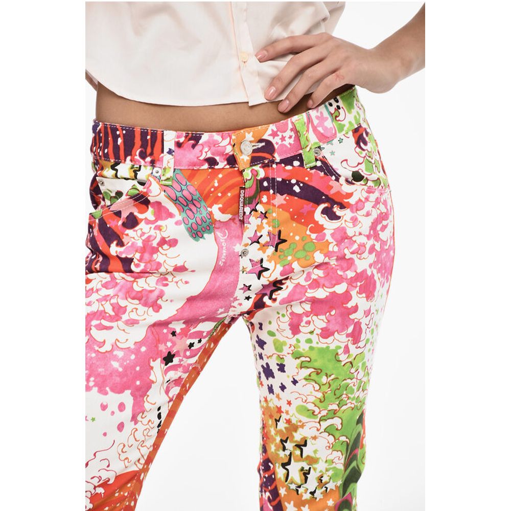 Dsquared² Printed Cotton Twill Pants with 5 Pockets - Image 3