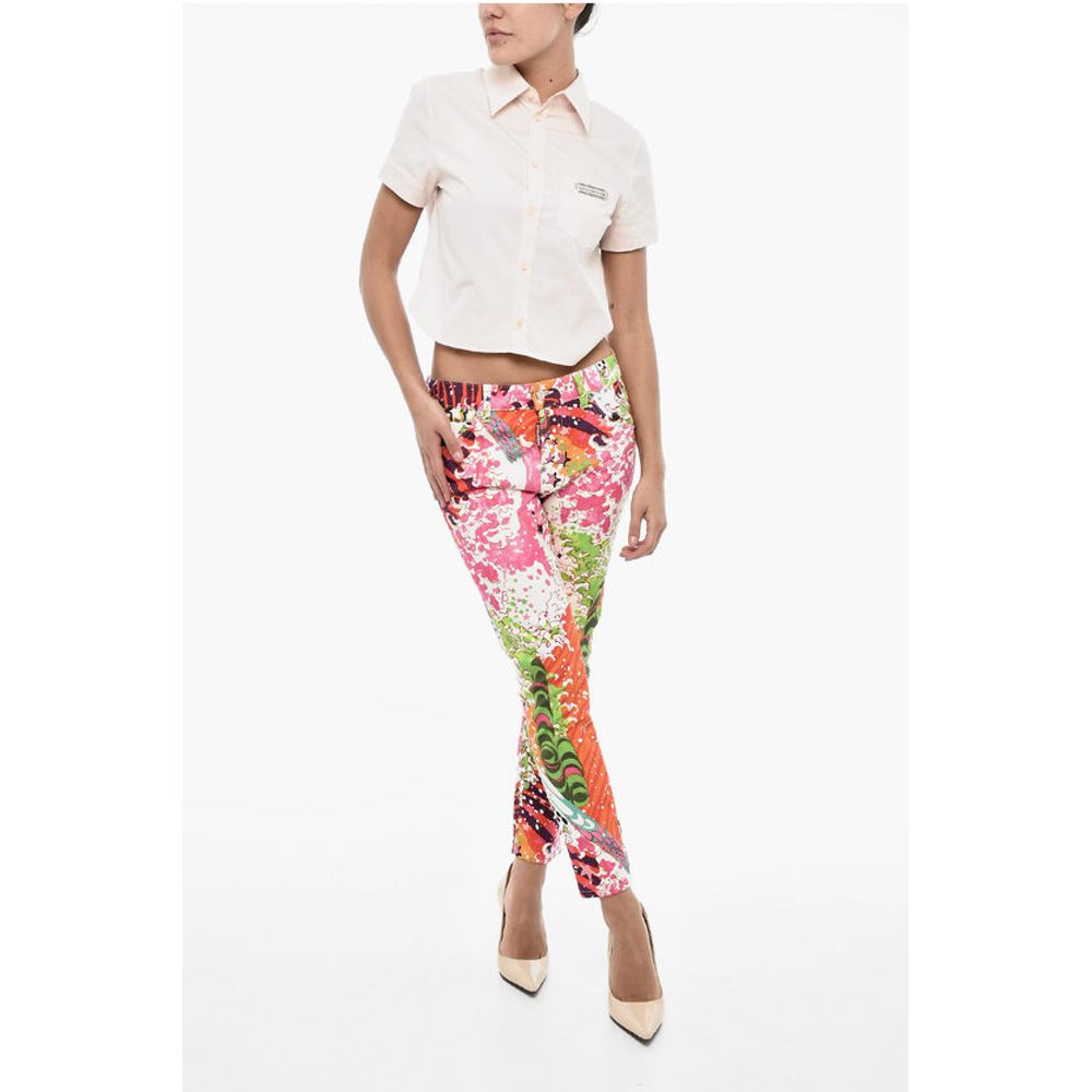 Dsquared² Printed Cotton Twill Pants with 5 Pockets - Image 4