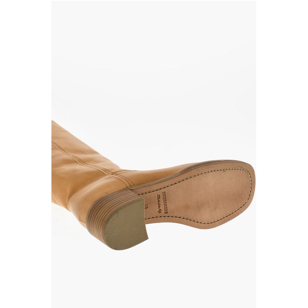 Dsquared² Hammered Leather Biker Boots Heel 5 cm - Image 5