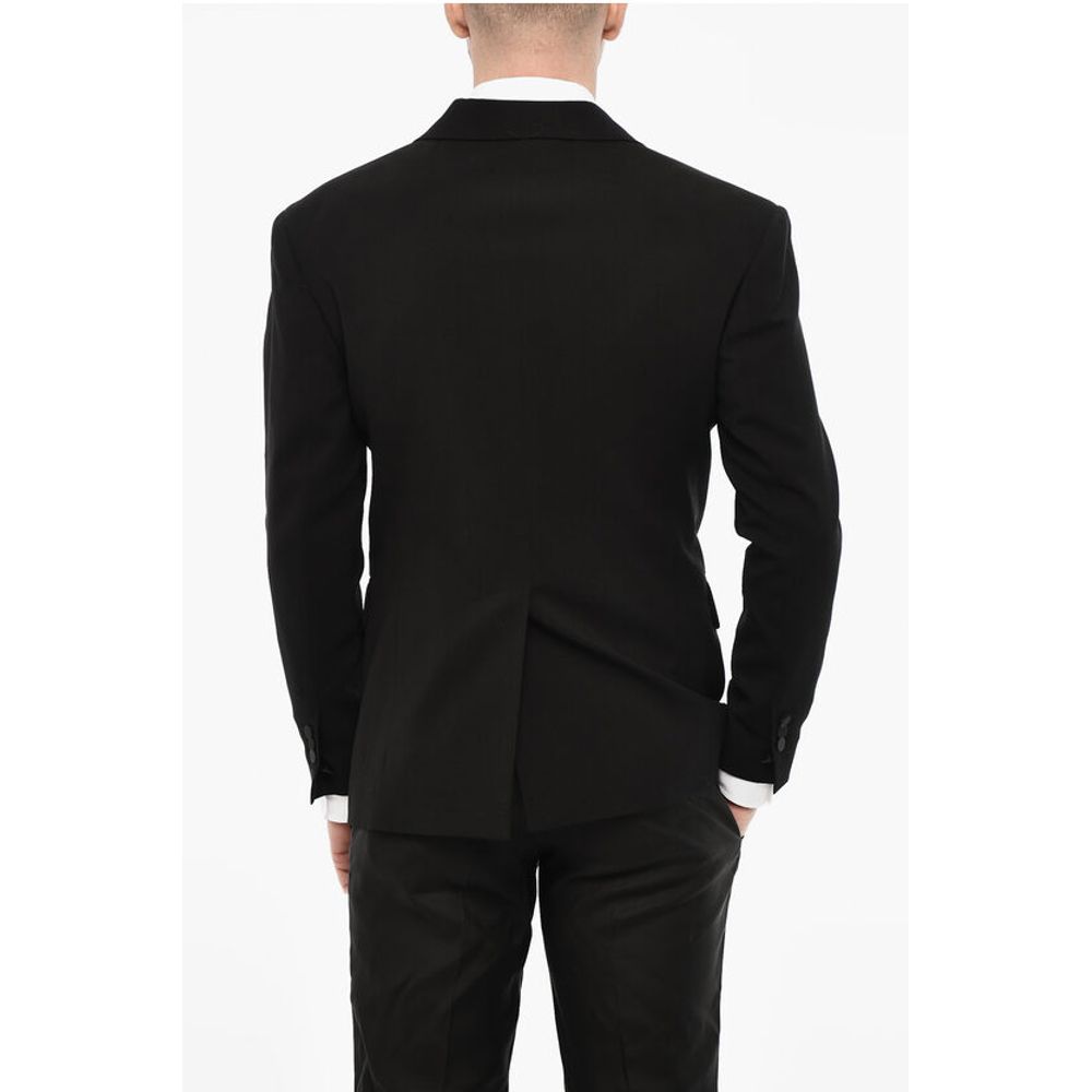 Dsquared² Wool Blend Double Breasted Blazer With Satin Peak Lapel - Image 2