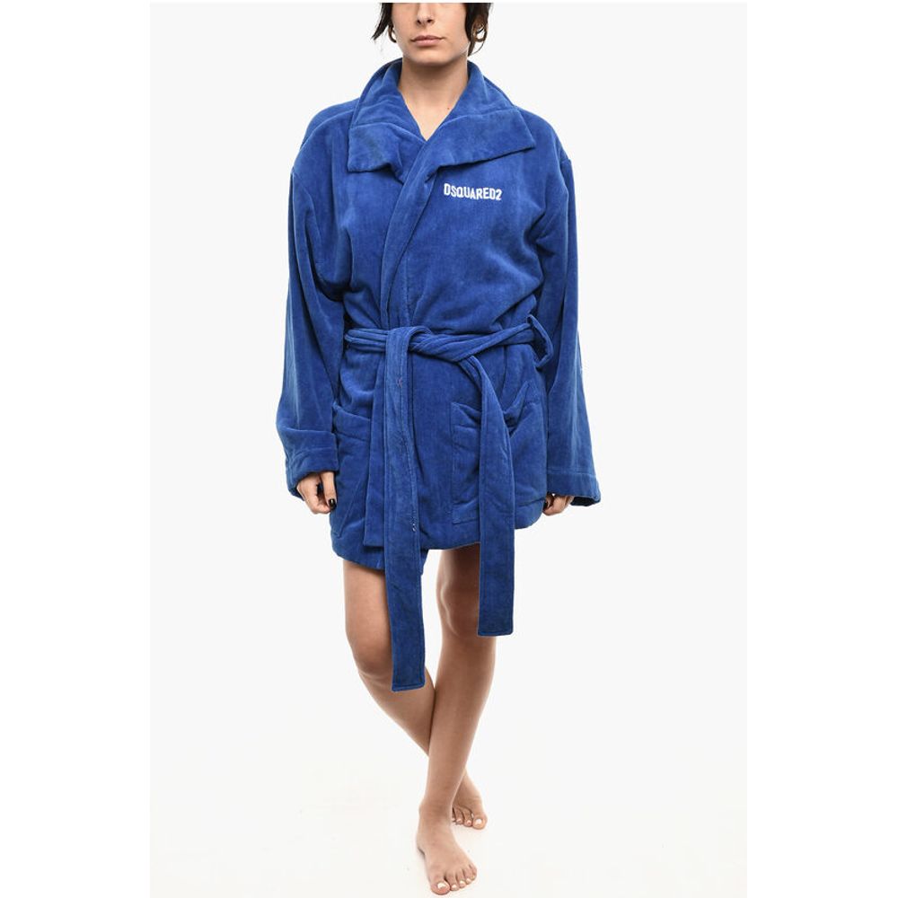 Dsquared² Cotton Terry ICON Bathrobe With Belt