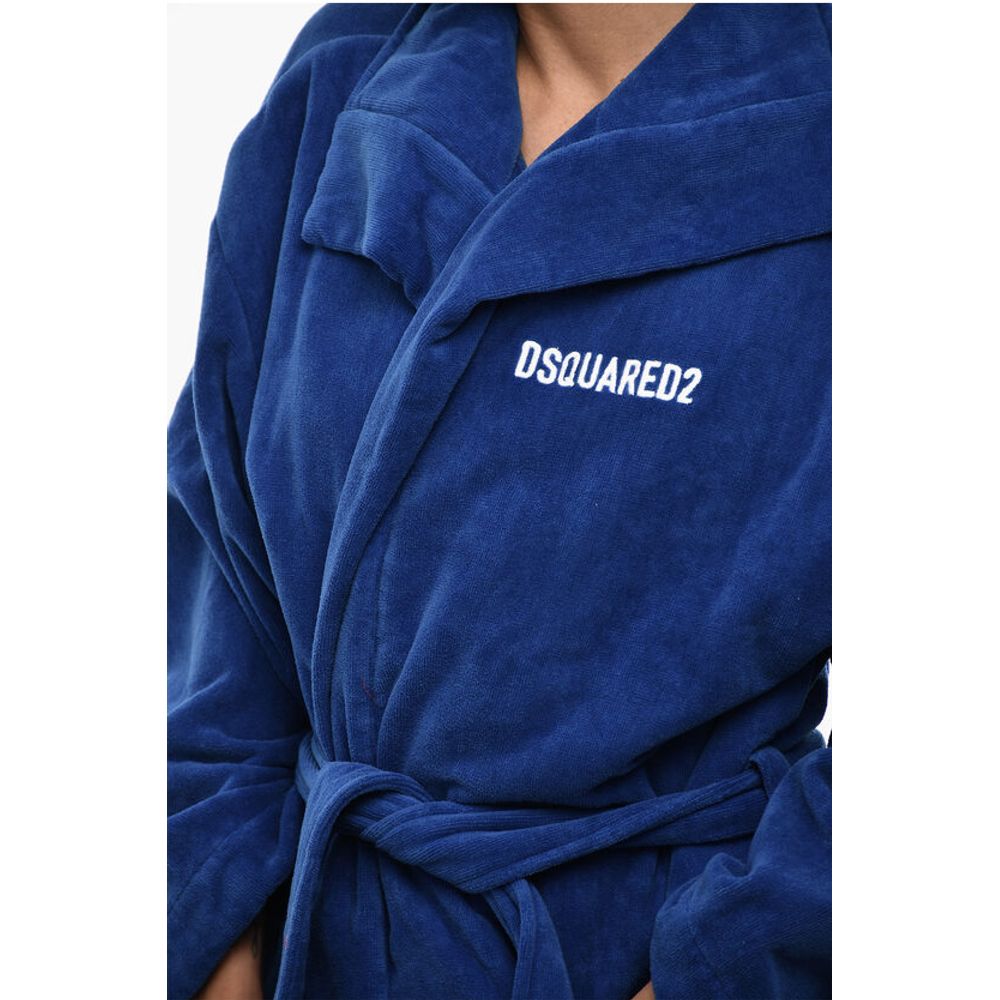 Dsquared² Cotton Terry ICON Bathrobe With Belt - Image 3