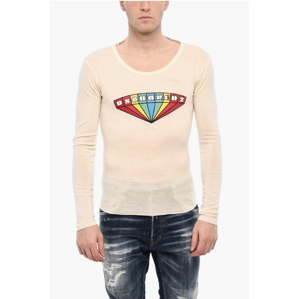 Dsquared² Slim Fit Crew-neck T-shirt with Frontal Print
