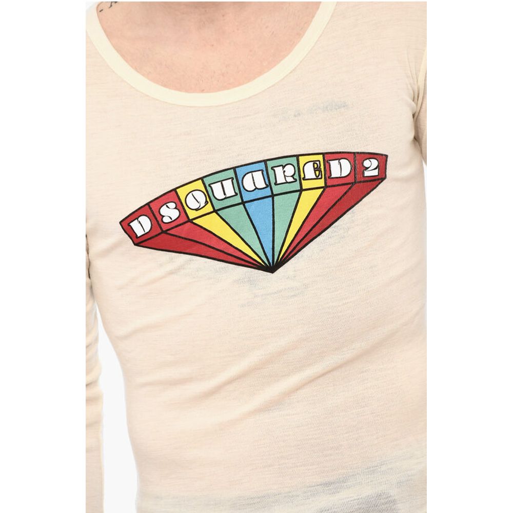 Dsquared² Slim Fit Crew-neck T-shirt with Frontal Print - Image 3