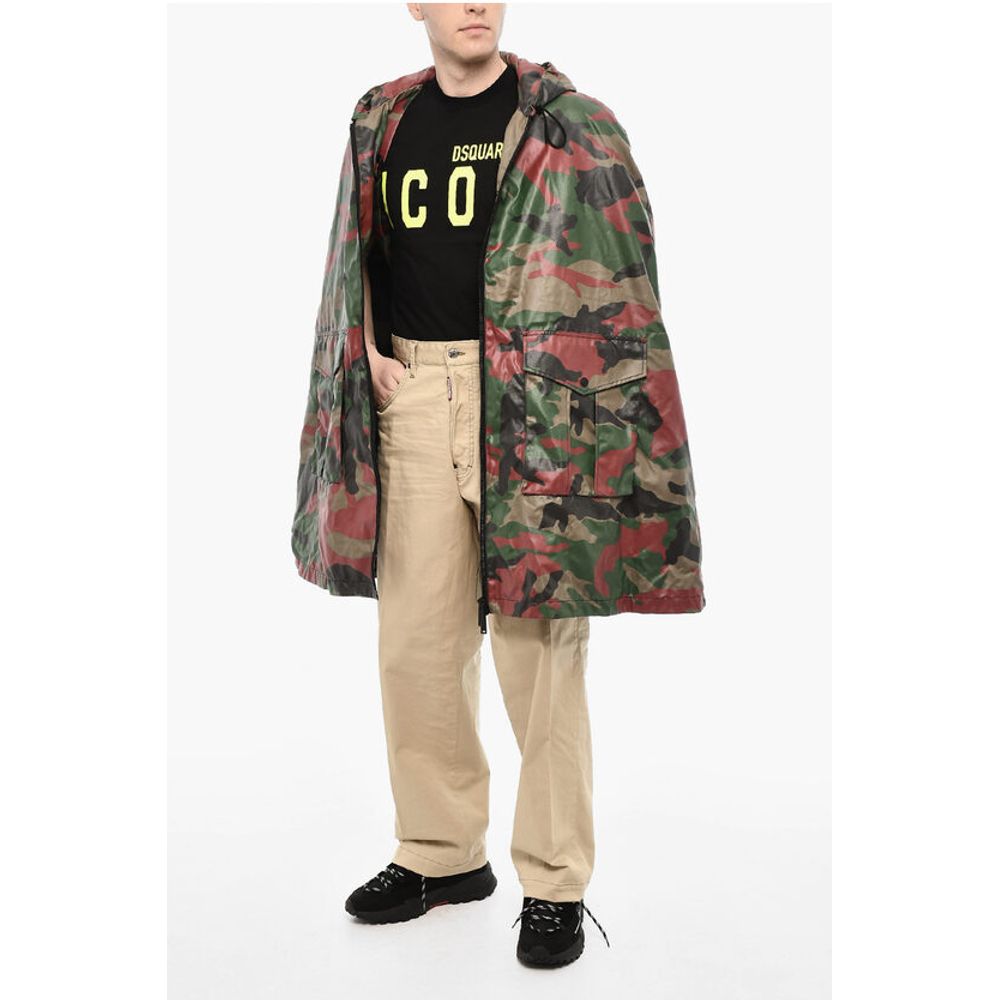Dsquared² Zipped Closue Camouflage Motif Cape - Image 5