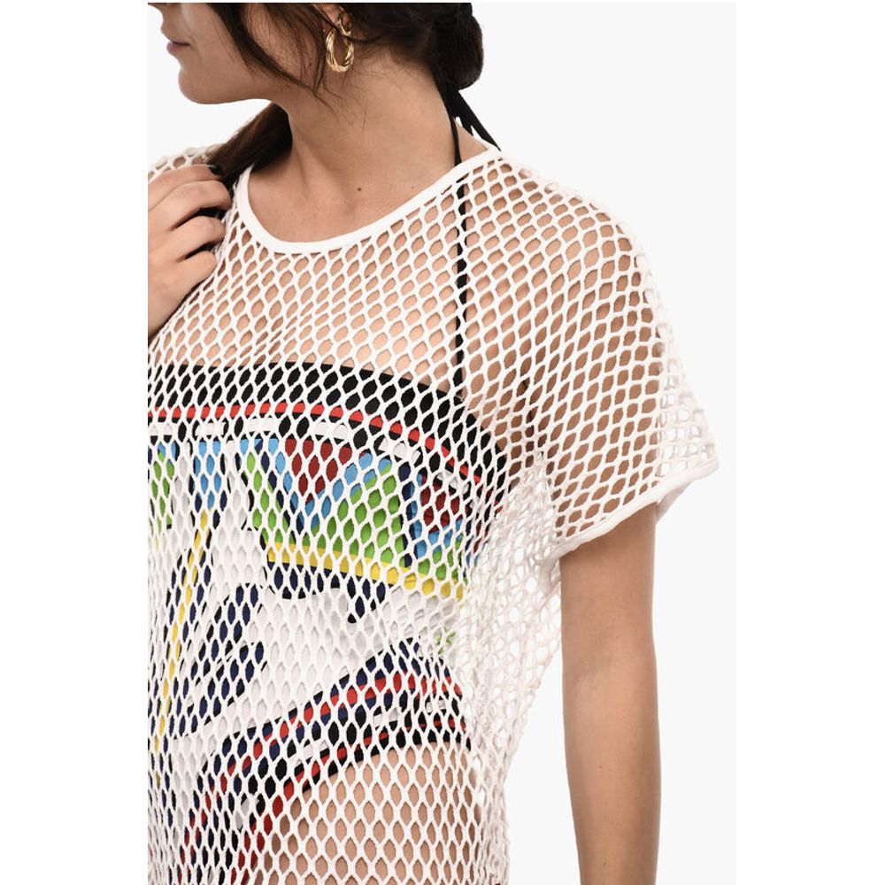 Dsquared² Solid Color Openwork Beach Cover-up Dress - Image 3