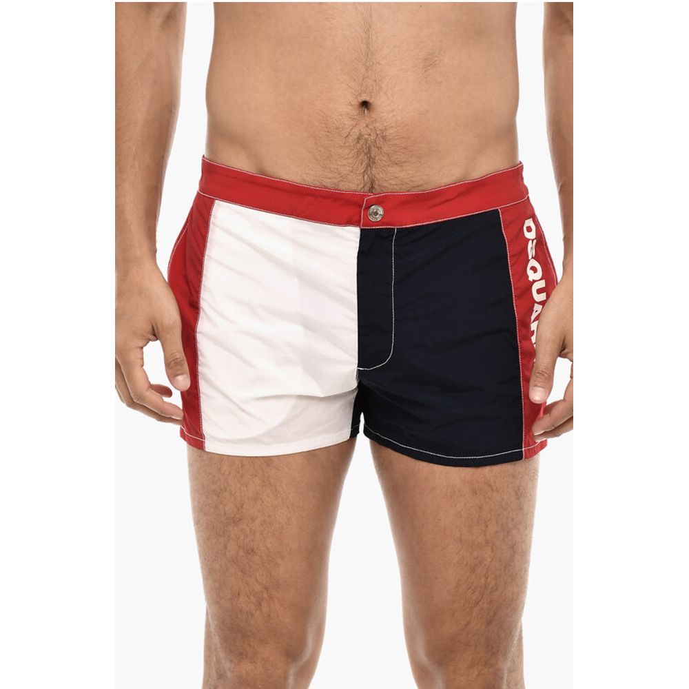 Dsquared² Color Block Swim Shorts with Side Logo